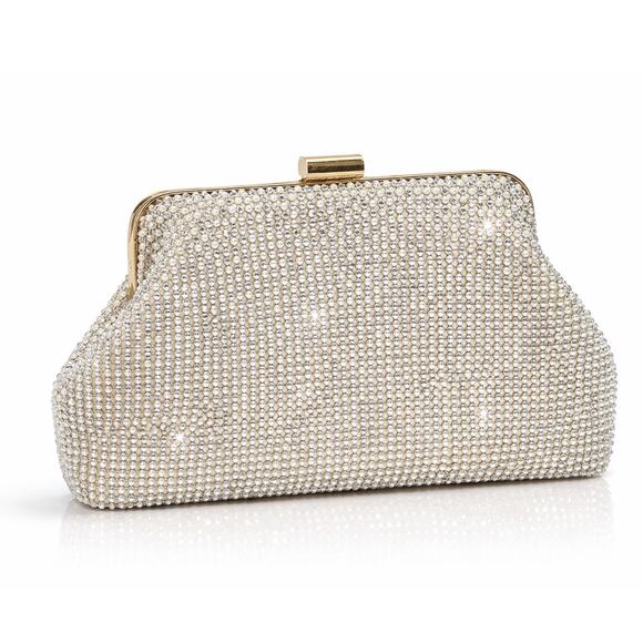 Jessica McClintock Handbags - Jessica McClintock Pearl and Rhinestone Evening Clutch